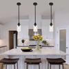 MELUCEE Kitchen Island Pendant Lighting 3 Pack Adjustable Black Hanging
