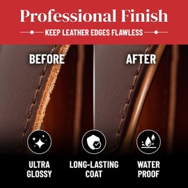 Leather Burnishing Gum for Smooth Glossy Edges - Quick-Dry & Waterproof Leather Edge Sealer, Professional Leather Burnisher for All Type of Leather - Leather Burnishing Tool