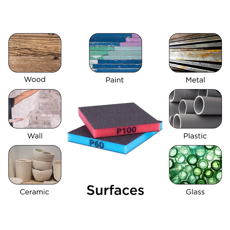 INNSPIRO Set of 2 Super Flexible Sanding Sponges, Fine Grit,