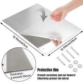 Sukh Acrylic Horse Mirror - Safe Stall Mirrors Sheet Horse Toy Hanging Pony Calming Non Glass Shatterproof Horse Toys for Stable Barn Stall Toy Entertainment (16.92 x 12.99 Inch)