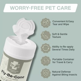 Veterinary Grade (4 pack) Insect Defense Wipes for Animals | ALL NATURAL | Horses & Dogs