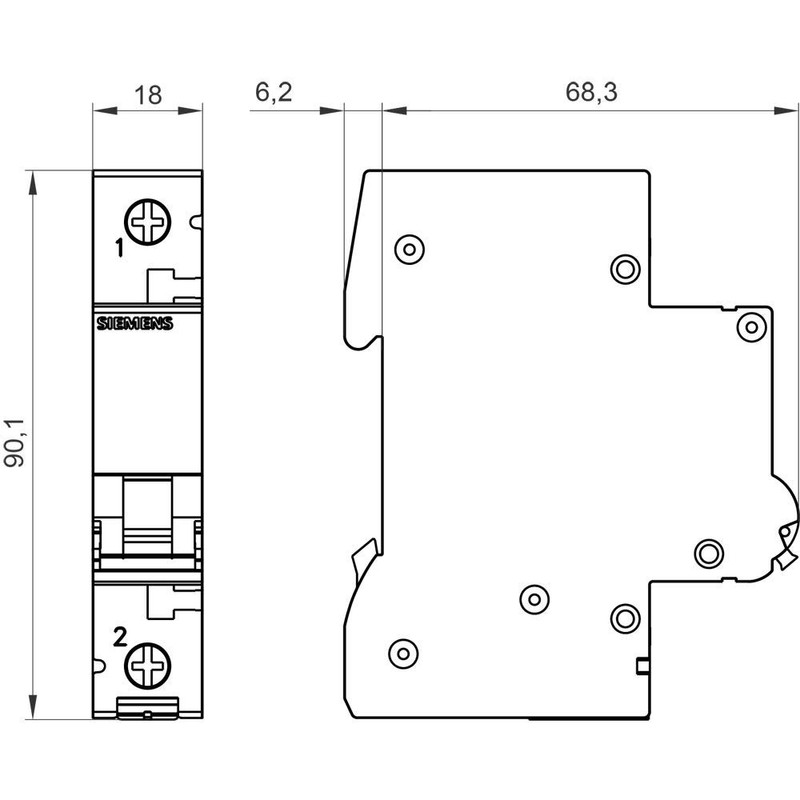 Siemens 5sl6 – Automatic magnetotermico 230/400 V 6 KA 1