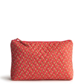 Vera Bradley Premium Cotton Large Pouch, Tiny Poppies