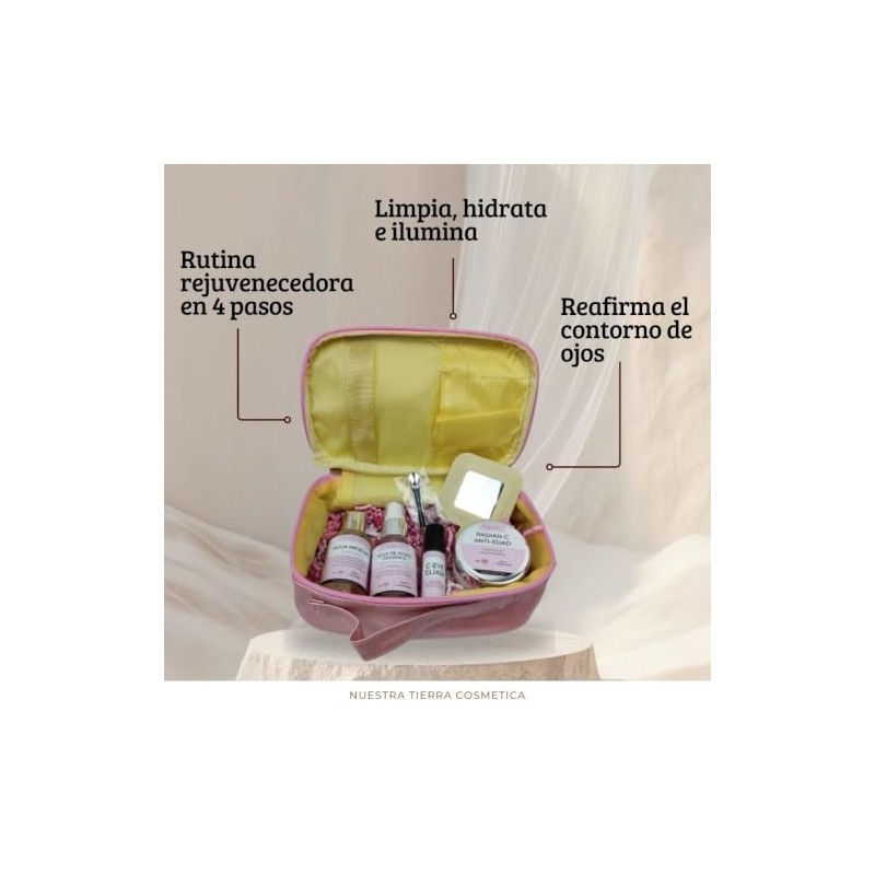 Nuestra Tierra Cosmética Kit Ritual Rejuvenecedor 4 Pasos, Agua Micelar,