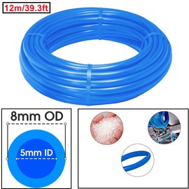 HAXIHA Pneumatic Hose Blue 8 mm OD 5 mm ID Polyurethane PU Air Hose Pipe Set, Compressed Air Hose, 12 Metres, 39.4 ft PU Hose is Suitable for Pneumatic Devices and Air Compressor