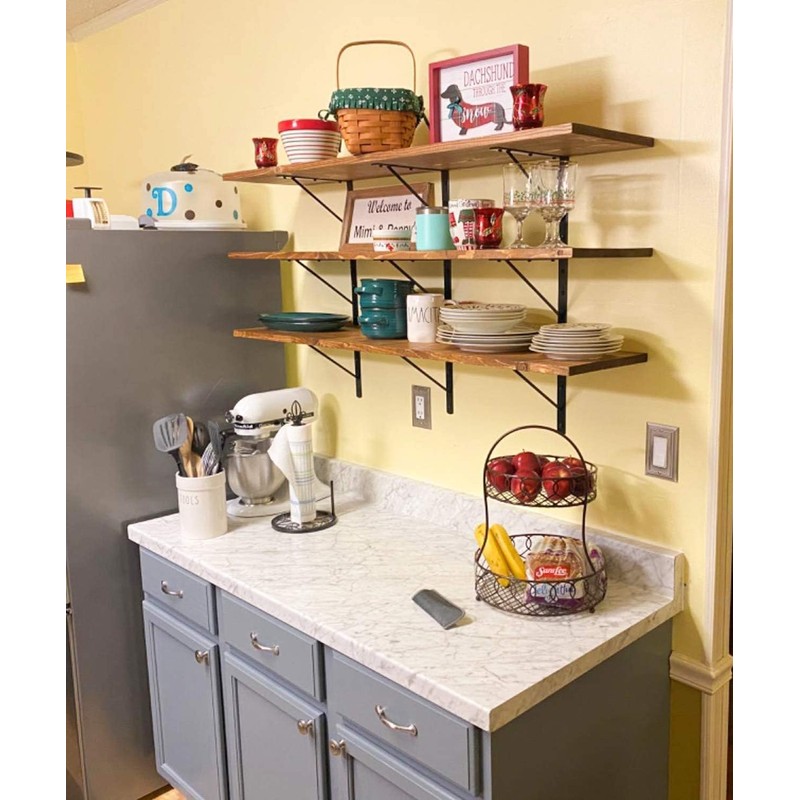 LuckIn 12-Pack Heavy Duty Shelf Bracket, 10 Inch Wall Shelf
