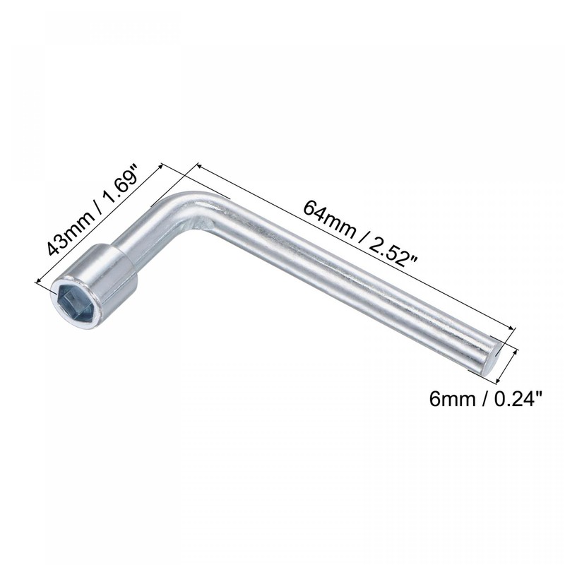 sourcing map 7mm Metric L Shaped Angled Open Hex 6