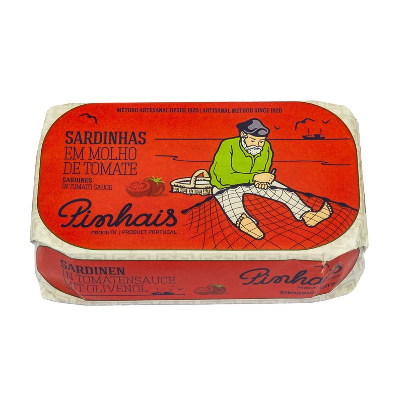 Pinhais Canned Sardines in Tomato Sauce, 4.4 oz (Pack of