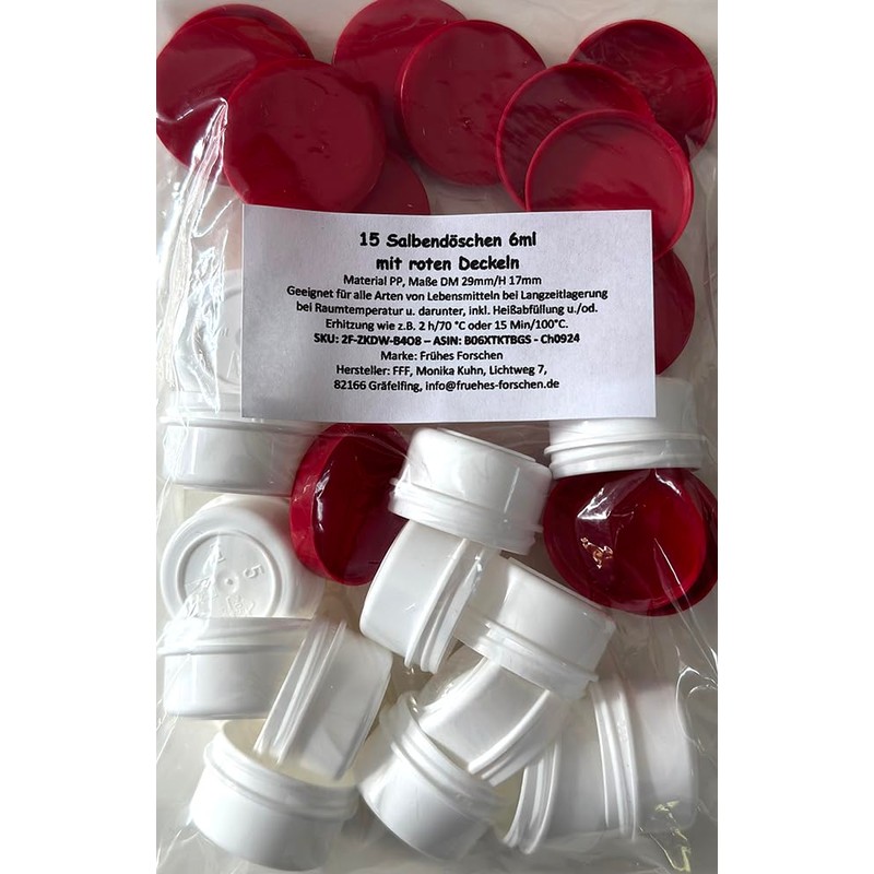 Frühes Forschen 15 Ointment Tins 6 ml Contents with Red