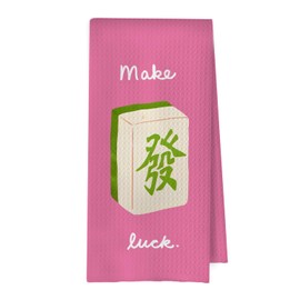 BlissfulAbon Mahjong Gifts Dish Towels - Preppy Mahjong Decorative Waffle Weave Kitchen Towel, Mahjong Gifts Hand Tea Towels, Mahjong Gifts, Mahjong Gifts for Women, 16×24 Inches