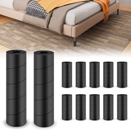 YUEYIN Bed Frame Toe Protectors, 12 Pcs, Black, Modern Style, Rubber Material, 0.5"T x 1.6"W x 6"H, Home Safety Accessory