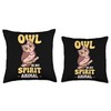 Wise Owl Nocturnal Bird Forest Owl Throw Pillow