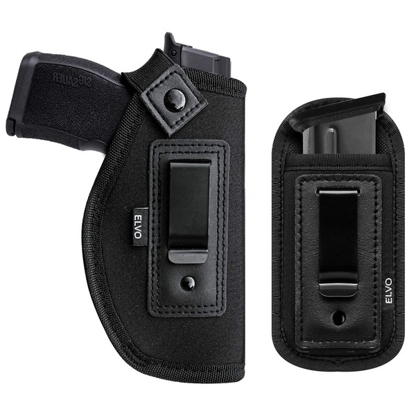 2 Pack Universal IWB Gun Holster for Concealed Carry, Inside The Waistband Pistols Holsters, Fits All Firearms S&W M&P Shield 9/40 Taurus PT111 G2 Sig Sauer P320 Glock 17 19 26 27 42 43