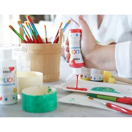 KREUL Mucki 24101 Craft Paint for Children, 80 ml in White, Children's Paint, Water-based, Paraben-Free, Gluten-Free, Lactose-free and Vegan, Washable, Can be Painted with Brush and Sponge
