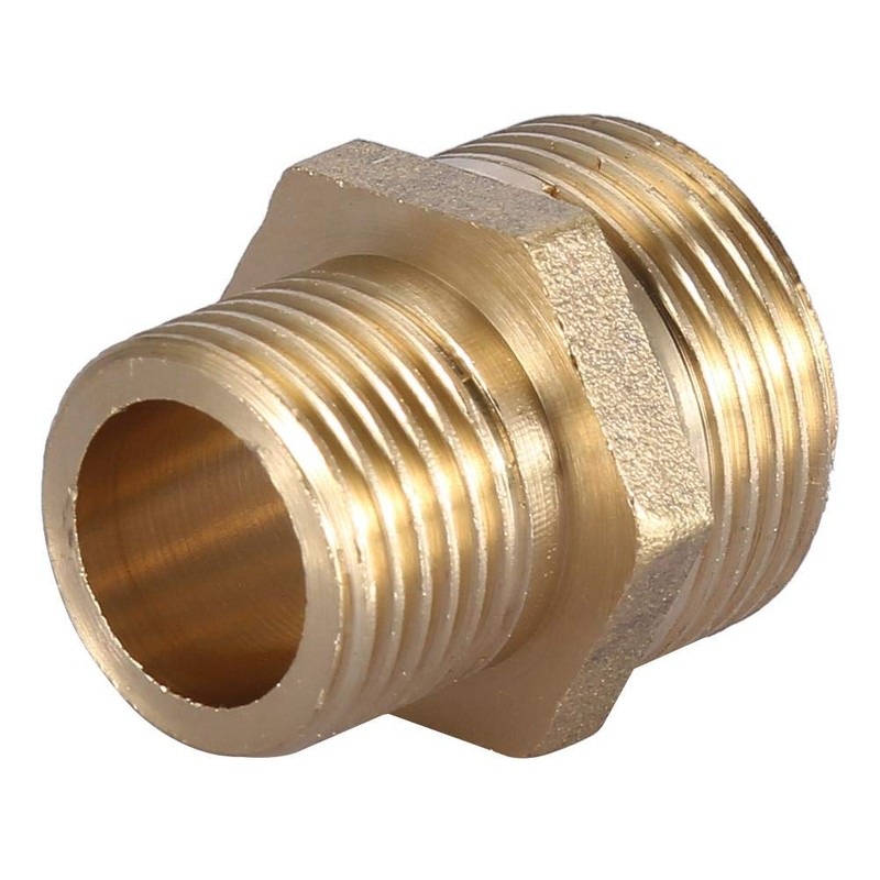 Hex Nipple, Brass Pipe Fitting, External Thread 3/4" to 1/2"