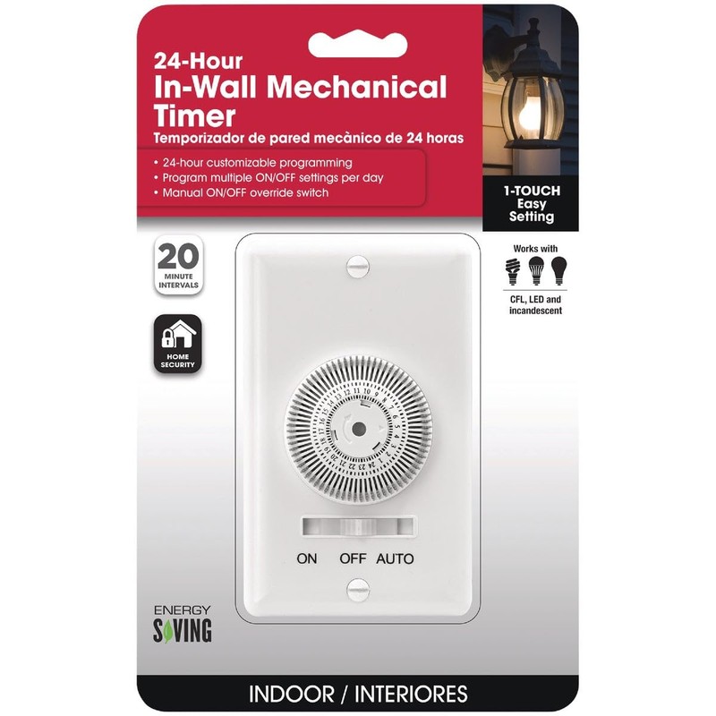 Prime Indoor 24 Hour Mechanical Timer 120 Volt White