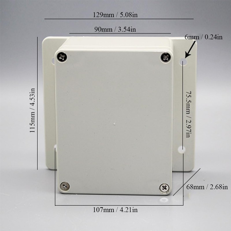 Grey Waterproof Plastic Electronic Enclosure ABS Plastic Junction Box 115mm