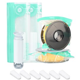 Toaren Filament Vacuum Bag Kit, Pack of 22 Filament Storage, Transparent 3D Printer Filament, Vacuum Compression, Vacuum Bags, Improved, Reusable (34 x 30 cm) with 1 Hand Pump, 6 Sealing Clips