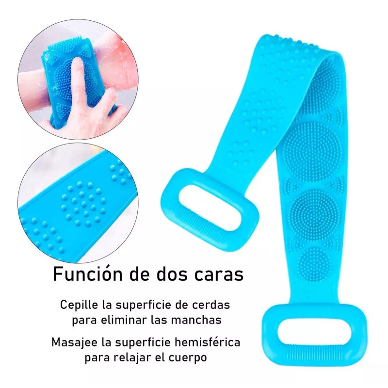 Veraly Cepillo Corporal De Silicona Para Baño Espalda Doble Cara