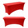Chaisang 2Pack 6FT Royal Blue Rectangle Spandex Tablecloth Elastic Banquet Table Cover for Birthday Kitchen Wedding Party (Red)