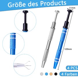 Pack of 4 Piercing Pliers, Piercing Pliers for Balls, Piercing Ball Twister, Piercing Pliers, Grippers for Jewellery, Beads, Watches (Gold, Blue, Brown, Silver)