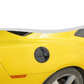 SQQP Gas Cap Fuel Door Gas Cap Cover Fit for 2012-2015 Chevy Camaro (Black Flag)