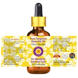 Deve Herbes Pure Tangerine Essential Oil with Glass Dropper 15ml (0.50 oz)
