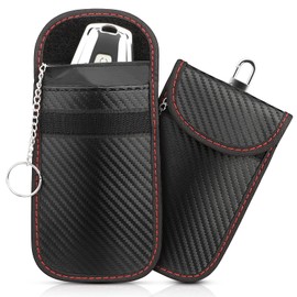 Diyife Mini Bolsa Faraday para Llaves de Coche, 2 Pack Protección Antirrobo Estuche, Bolsa Blindaje Senal RFID/WiFi/NFC - Fibra de Carbono