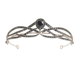 YADIRF Rhinestone Kids Girl Tiara Hair Band Bridal Princess Prom Crown Headband For Women Birthday Pageant Wedding Prom Princess Crown (Black)