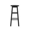 Linon Zeke Black Solid Wood Backless Round Barstool
