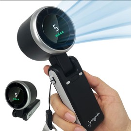 somisgarden Portable Handheld Turbo Fan 3-in-1, Battery Operated with 5-Speed, 20H Runtime, Air Turbo Tech Cooling for Outdoor, Travel, Office, Rechargeable Personal Fans (Black)