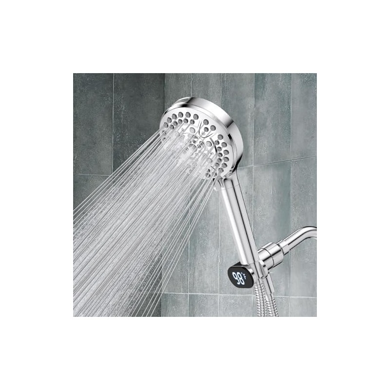 JDO LED Display Shower Thermometer Mount Bracket for Shower Arm