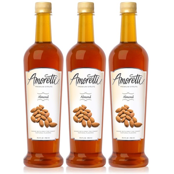Amoretti Premium Almond Syrup 750ml 3 Pack