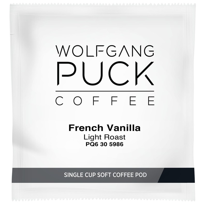 Wolfgang Puck Coffee, French Vanilla Coffee, 9.5 Gram Pods, 18