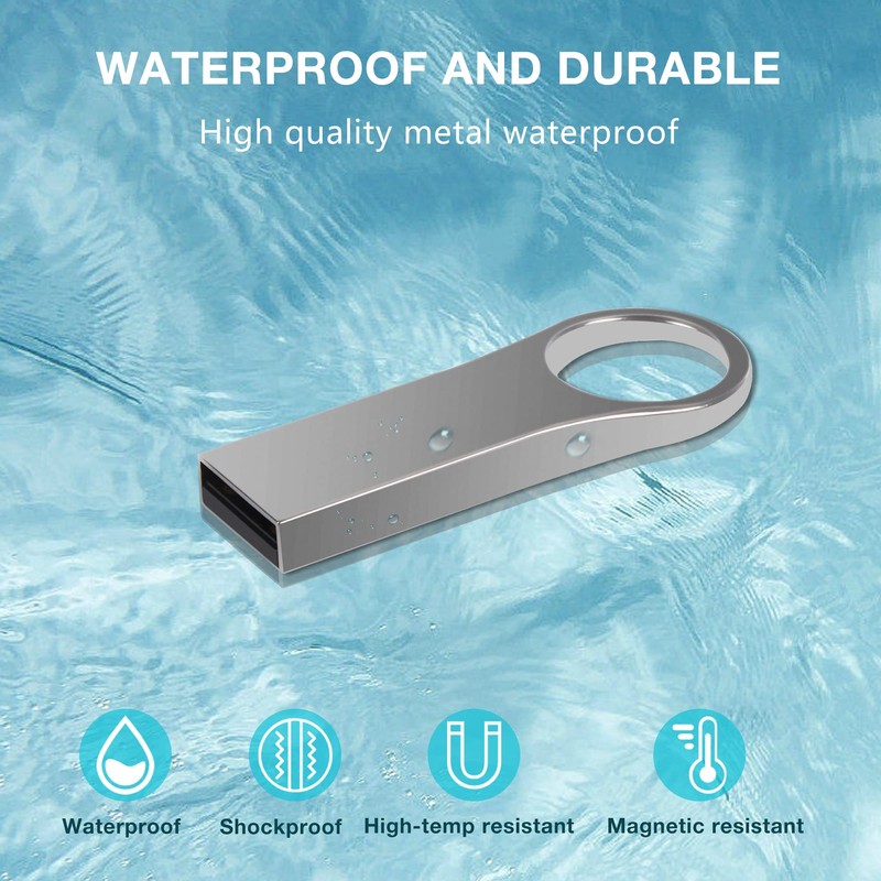 PloutoRich USB Drive, 32GB Flash Drive with Keyring, USB 2.0