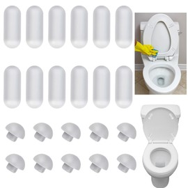 Pack of 24 Toilet Seat Buffers, Rubber Buffer Toilet Seat, Toilet Lid Stopper, for Bathroom Toilet Lid and Toilet Seat, Toilet Lid Buffer for Home, Office, Hotel, Bathroom