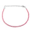 Pink Tourmaline Beaded Bracelet, 2mm Pink Tourmaline Micro Faceted Round