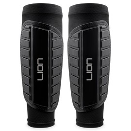 Football Sleeve Style Shin Pads/Guards - Flexible Comfort & Protection - For Kids & Adults (Large Adults)