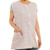 Ladies Dogtooth Buttons Through Design Piping Tabard Apron Overalls Front
