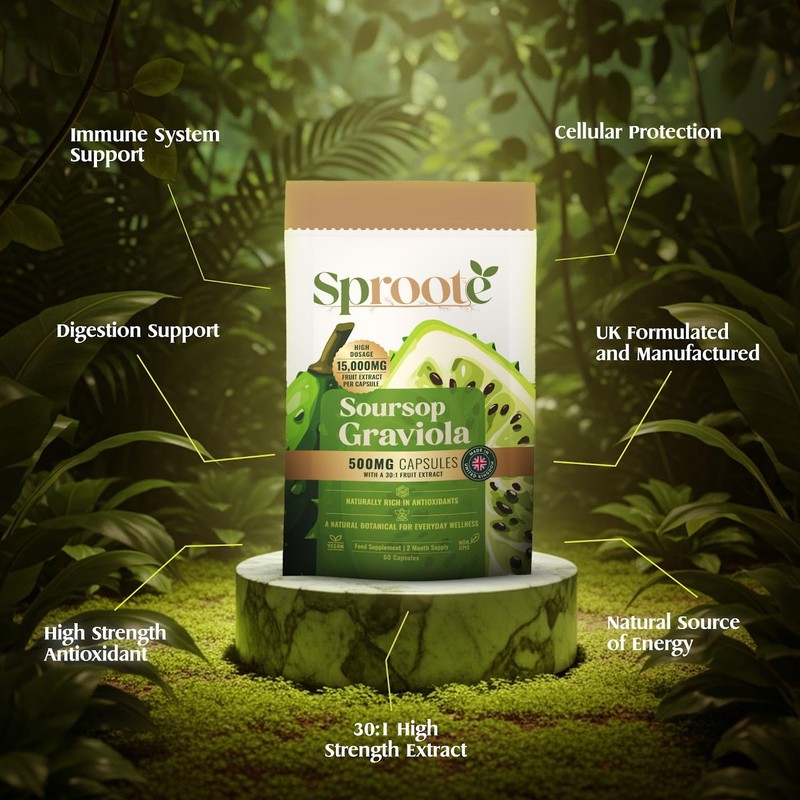 Sproote Soursop Capsules | 15,000mg High Strength Graviola Extract |