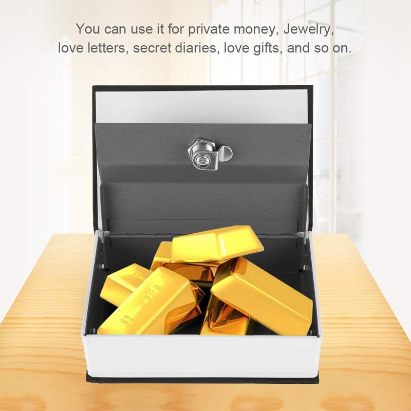 Book Safe Box with 2 Keys, Black English Dictionary Safe