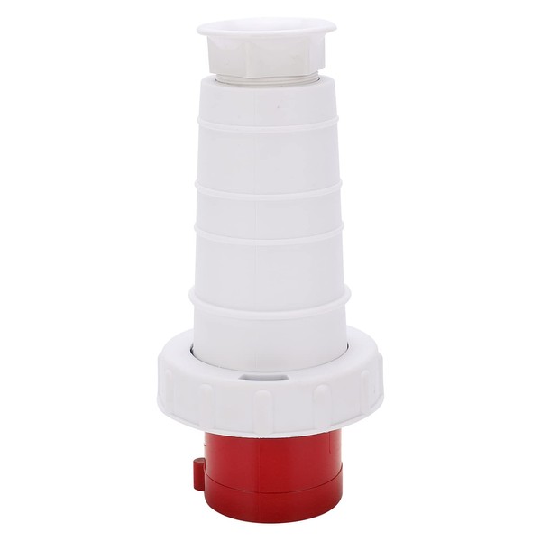 Industrial Connector Power Plug, 380‑415V, 63A, 3P+E, IP67 Waterproof, Red/White