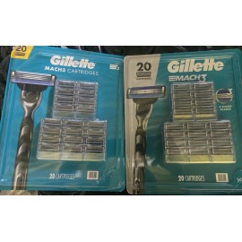 Gillette Mach3 Razor Blade Refill Cartridges - 20 X 2 = 40