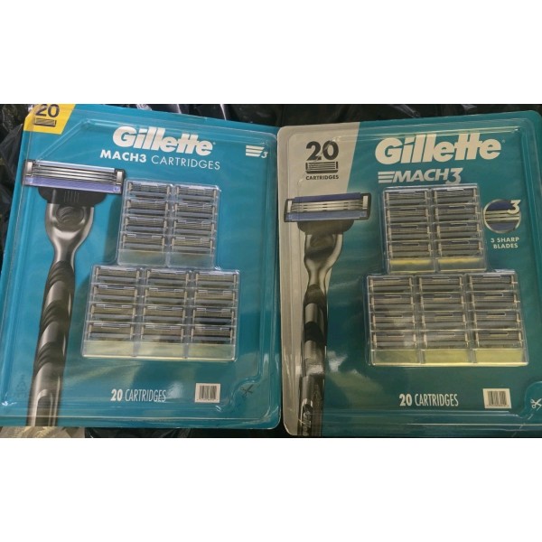 Gillette Mach3 Razor Blade Refill Cartridges - 20 X 2