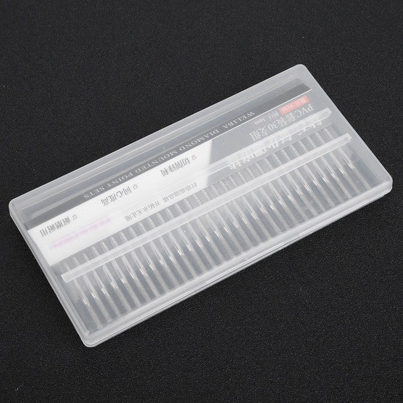 30pcs 2.5mm Cylinder Flat Diamond Bit Grinding Needle Power Grinder