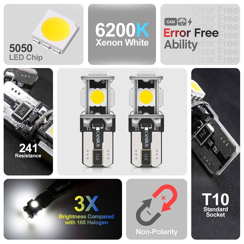 10pcs LED White Interior Lights Bulb for 2022- Nissan Pathfinder