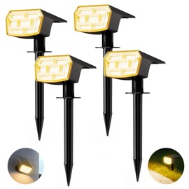 HIBOITEC Solar Lights for Outdoor Garden [4 Pieces/59LED], IP65 Waterproof Solar Lights Garden, 3 Brightness Modes, Solar Fairy Lights Outdoor, 3000 K Warm Light Solar Garden Lights for Outdoor Patios