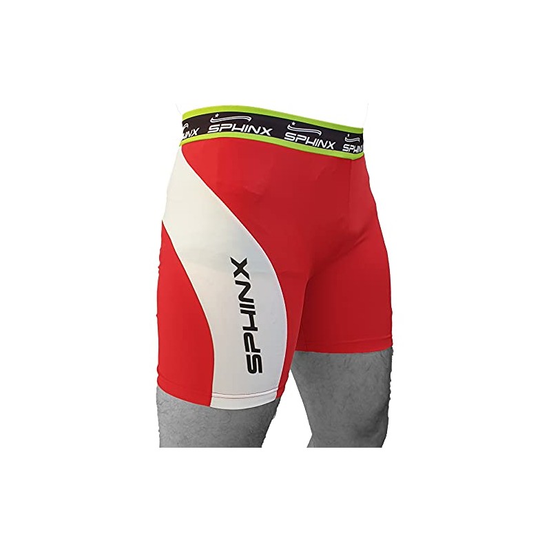 SPHINX Compression Short Lycra Short (L, Red) Shorts, Unisex-Adult