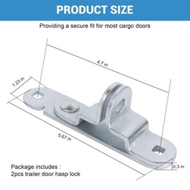 Cargo Trailer Door Latch Hasp Keeper for Ramp Padlock Race Bar Lock Handle Enclosed Car Hauler ‎2 Pack