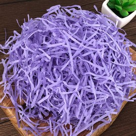 LKQBBSZ Easter Raffia Grass Pack Recyclable Paper Shred for Easter Basket Filler Creative Eggs Decor Filler Gift Wrapping (Purple)